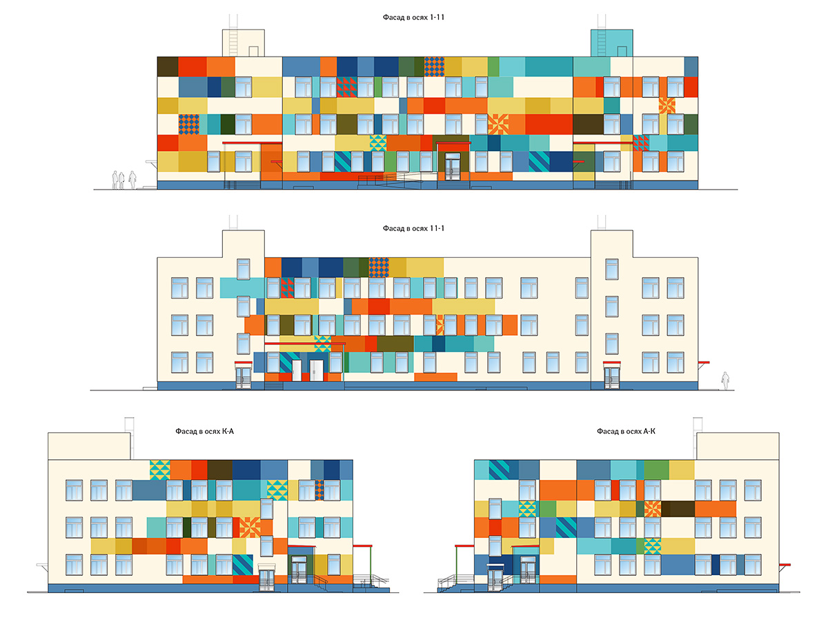 Цветовое решение фасадов детских образовательных учреждений